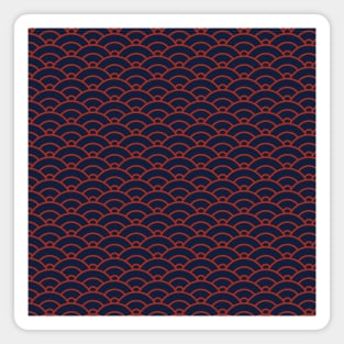 Red waves - japanese traditional Seigaiha Pattern Magnet